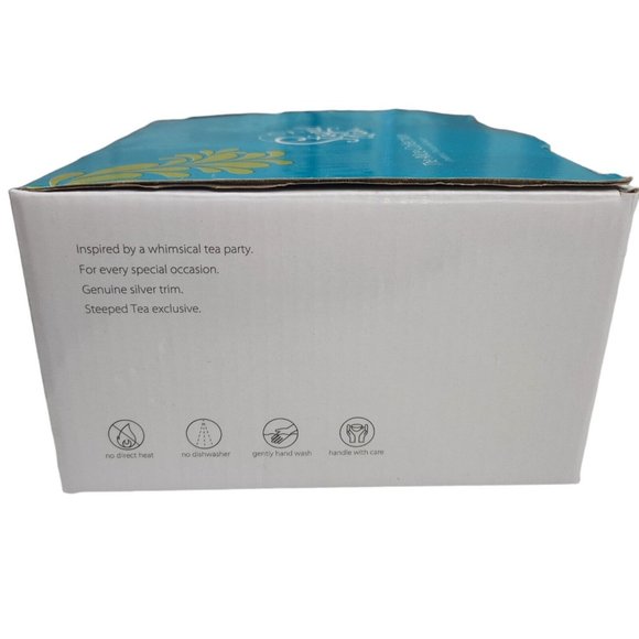 Steeped Tea “The Alice Collection” Cup & Saucer Set In Limeberry Green Teal - Picture 4 of 4